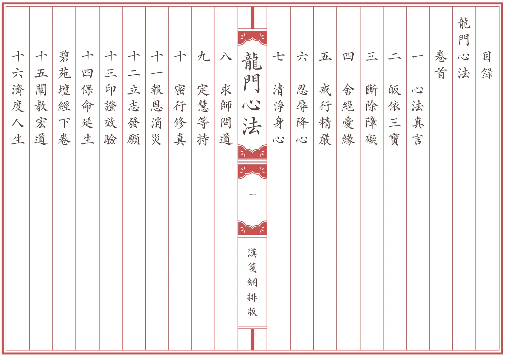 《龍門心法》全卷 繁体全标点仿古籍竖版重制排版PDF