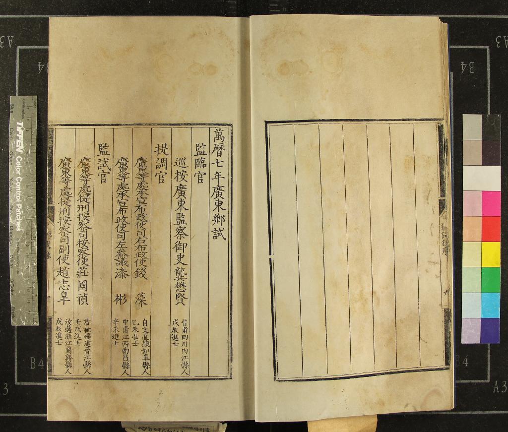 《萬曆七年廣東鄉試錄一卷》作者：(明萬曆)  刻本  PDF下载-汉笺公版书