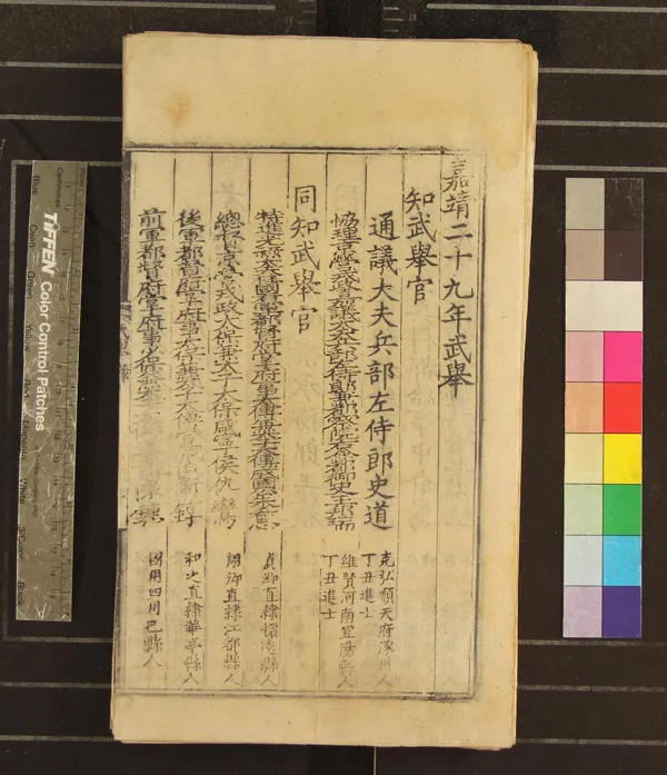 《嘉靖二十九年武舉錄一卷》作者：(明嘉靖)  刻本  PDF下载-汉笺公版书