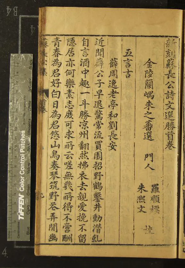 《新刻蘇長公詩文選勝六卷首一卷》作者：(明萬曆)宋蘇軾撰、明朱之蕃輯  刻本  PDF下载-汉笺公版书