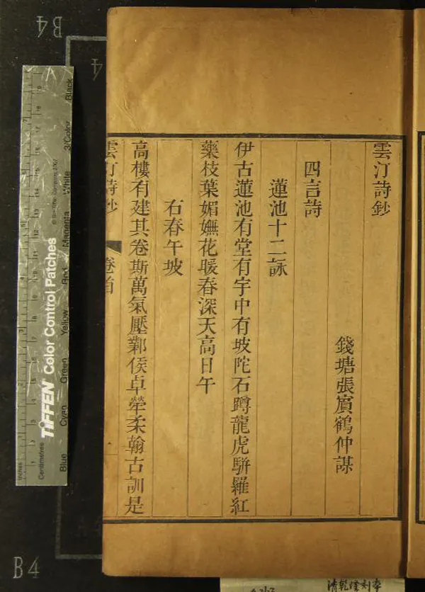 《雲汀詩鈔四卷》作者：(清乾隆)清張賔鶴撰  刻本  PDF下载-汉笺公版书