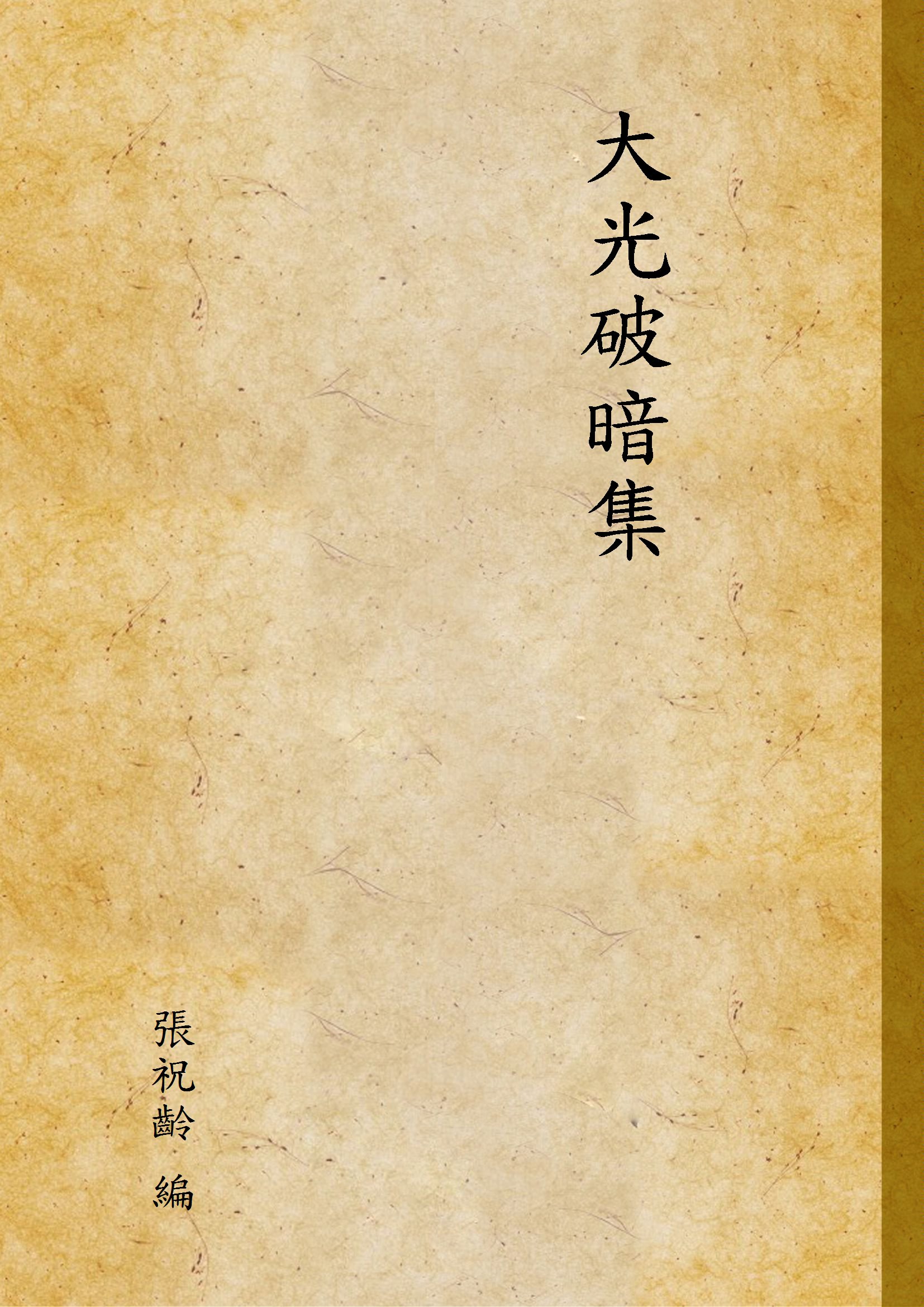 《大光破暗集》 作者:張祝齡 編 1917年  PDF下载-汉笺公版书