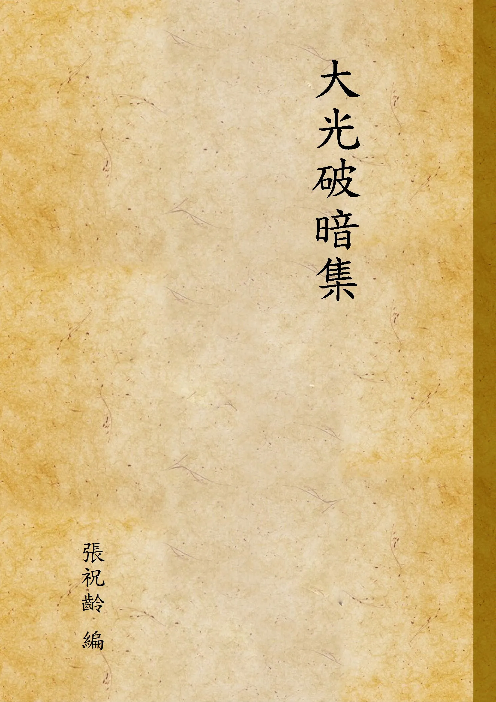 《大光破暗集》 作者:張祝齡 編 1917年  PDF下载-汉笺公版书
