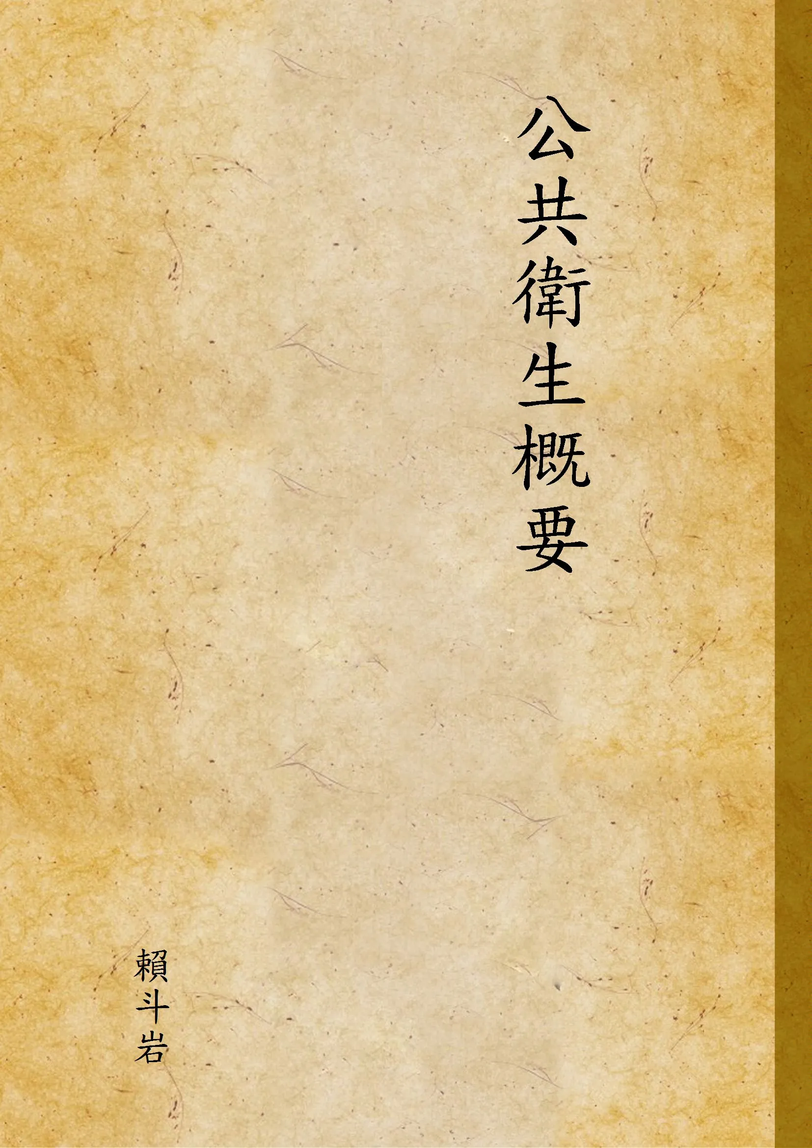 《公共衛生概要 (下)》 作者:賴斗岩 1941年  PDF下载-汉笺公版书