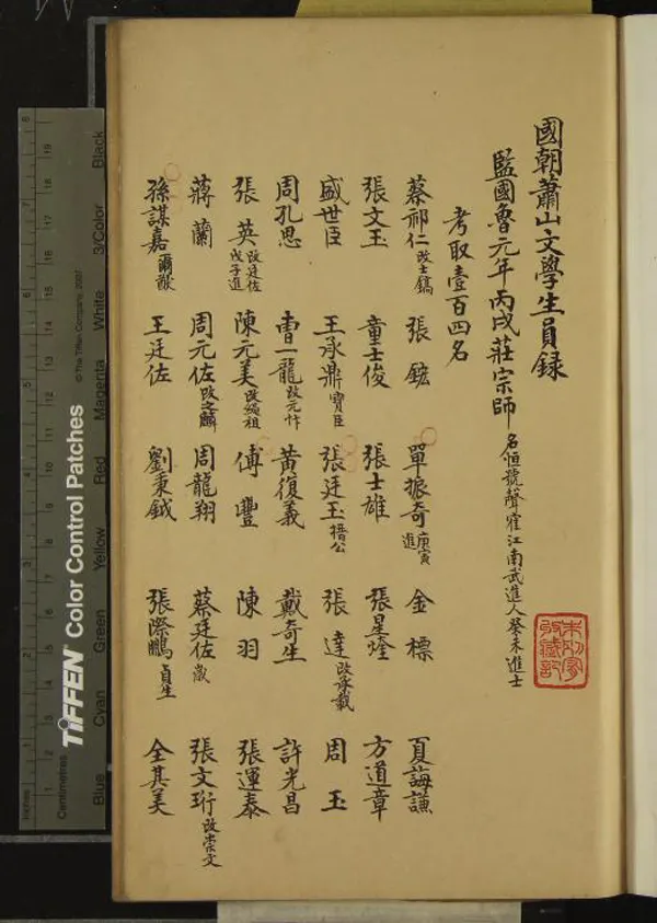 《國朝蕭山文學生員錄一卷國朝歷科蕭山甲第錄一卷》作者：(清)  抄本  PDF下载-汉笺公版书