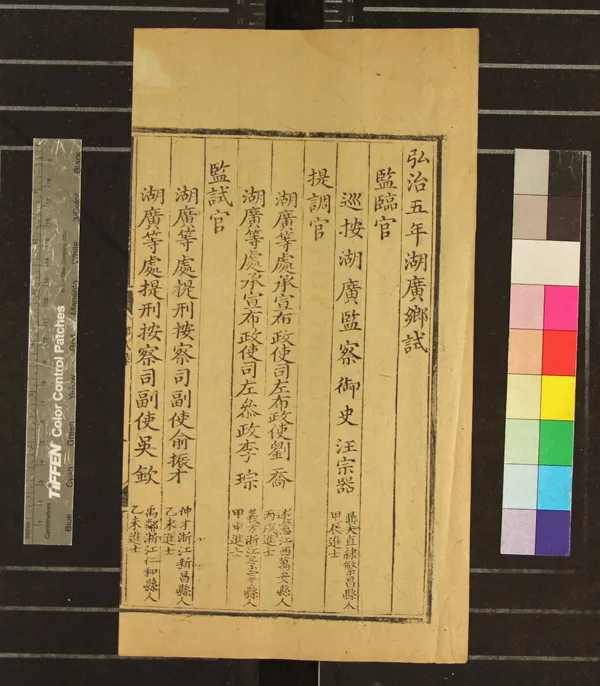 《弘治五年湖廣鄉試錄一卷》作者：(明弘治)  刻本  PDF下载-汉笺公版书