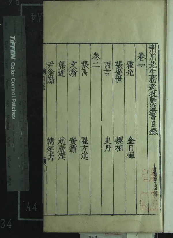 《荆川先生批點精選漢書六卷》作者：(明)明唐順之輯  刻本  PDF下载-汉笺公版书