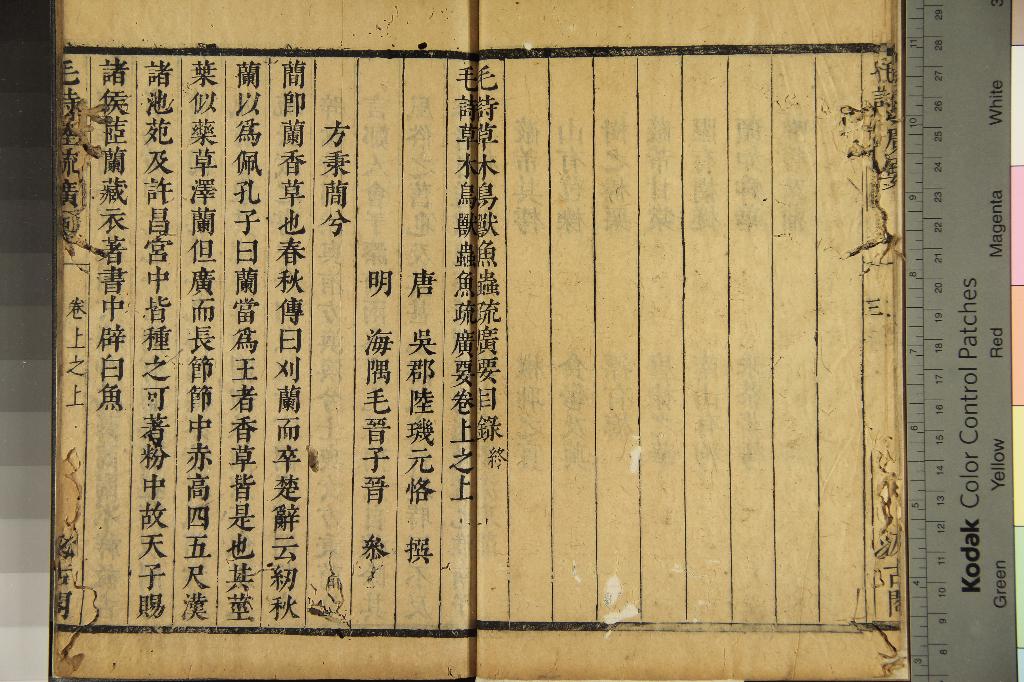 《毛詩草木鳥獸蟲魚疏廣要四卷》作者：(明崇禎)唐陸璣撰、明毛晉參  刻本  PDF下载-汉笺公版书