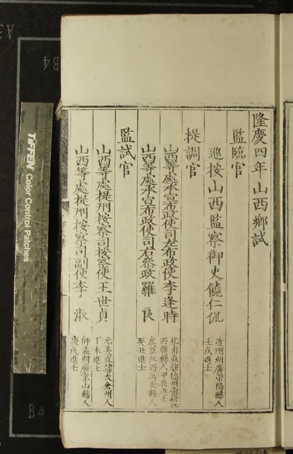 《隆慶四年山西鄉試錄一卷》作者：(明隆慶)  刻本  PDF下载-汉笺公版书