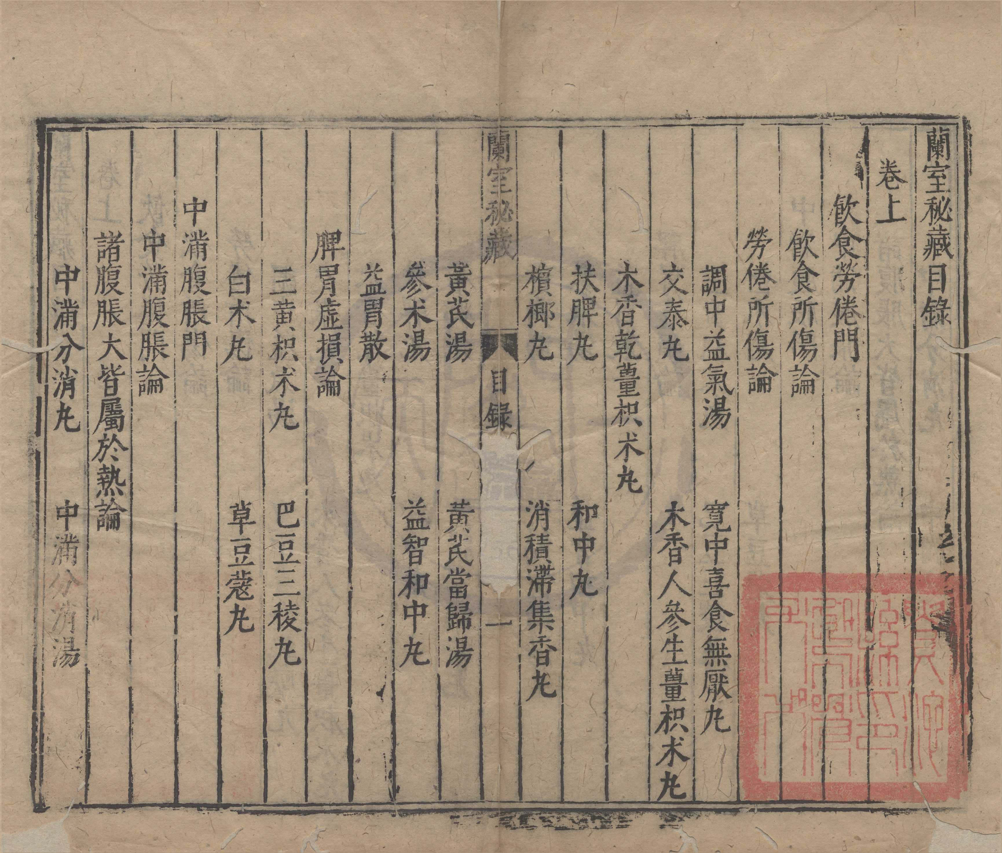 《蘭室秘藏三卷》作者：(明萬曆)金李杲撰、明吳勉學校、明王肯堂編  刻本  PDF下载-汉笺公版书