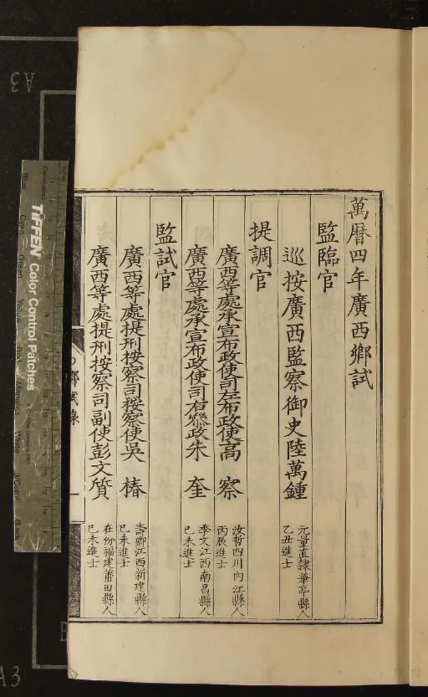 《萬曆四年廣西鄉試錄一卷》作者：(明萬曆)  刻本  PDF下载-汉笺公版书