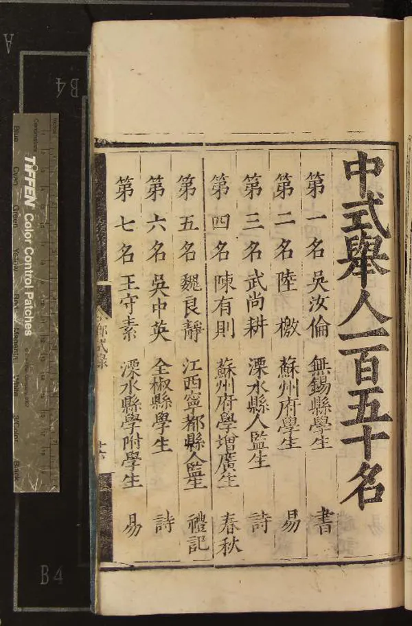 《隆慶四年應天府鄉試錄一卷》作者：(明隆慶)  刻本  PDF下载-汉笺公版书