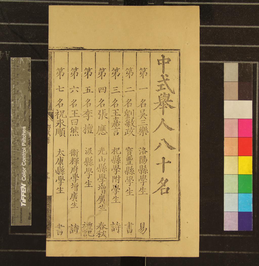 《嘉靖十三年河南鄉試錄一卷》作者：(明嘉靖)  刻本  PDF下载-汉笺公版书