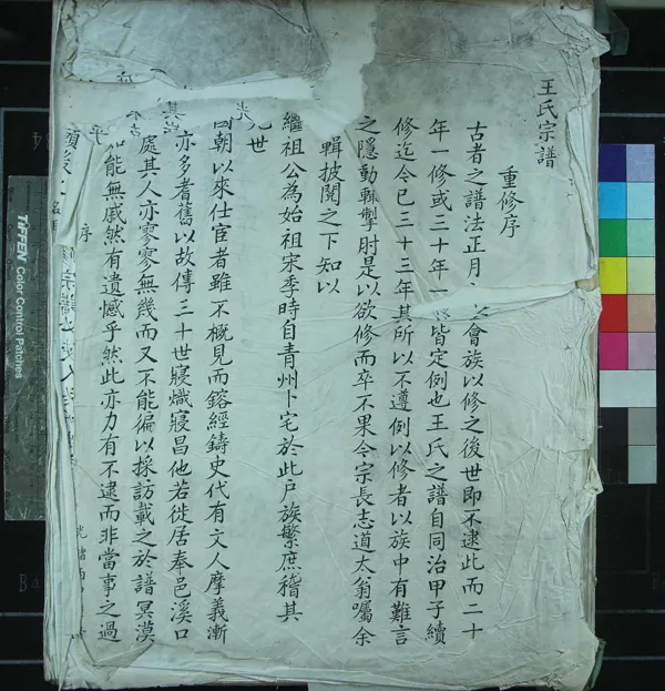 《[浙江鄞州]唐堰王氏宗譜二卷》作者：(清光緒)清王志道等纂修  抄本  PDF下载-汉笺公版书