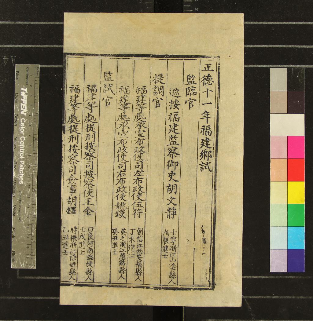 《正德十一年福建鄉試錄一卷》作者：(明正德)  刻本  PDF下载-汉笺公版书