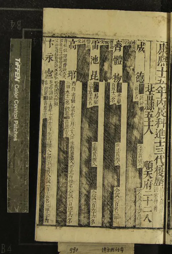 《康熙十五年丙辰科進士三代履歷一卷》作者：(清康熙)  刻本  PDF下载-汉笺公版书