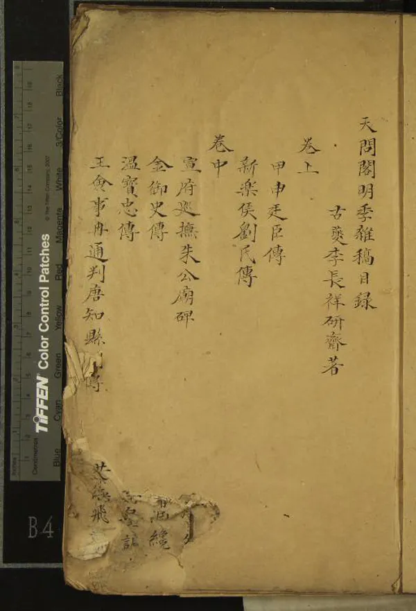 《天問閣明季雜稿三卷附錄一卷》作者：(清)明李長祥著  抄本  PDF下载-汉笺公版书