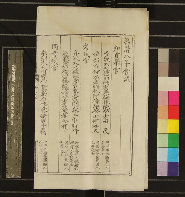 《萬曆八年會試錄一卷》作者：(明萬曆)  刻本  PDF下载-汉笺公版书