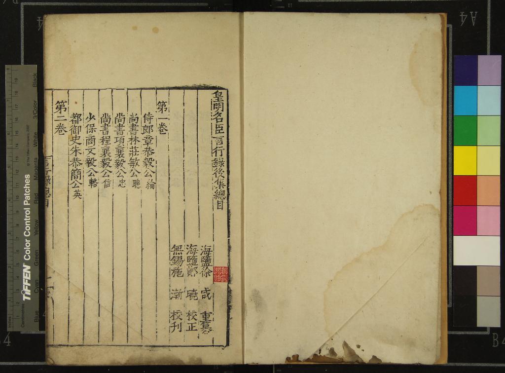 《皇明名臣言行錄前集十二卷後集十二卷》作者：(明嘉靖)明徐咸修、明鄭曉校正、明施漸校刊  刻本  PDF下载-汉笺公版书