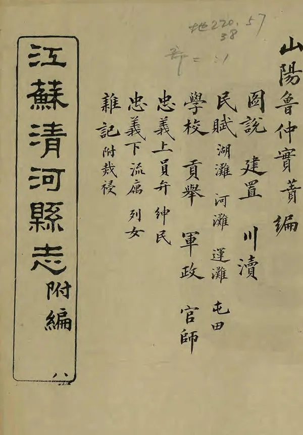 《清河縣誌附編》编撰：吴棠 民國8年[1919] PDF下载-汉笺公版书