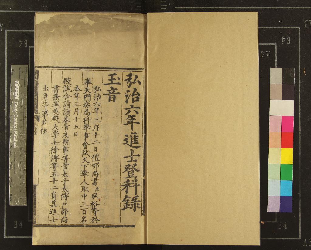 《弘治六年進士登科錄一卷》作者：(明弘治)  刻本  PDF下载-汉笺公版书