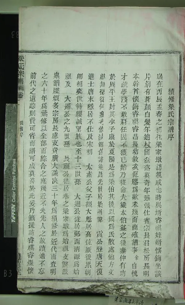 《[浙江奉化]梁氏宗譜四卷》作者：(民國)清朱紹萊纂修  木活字印本  PDF下载-汉笺公版书