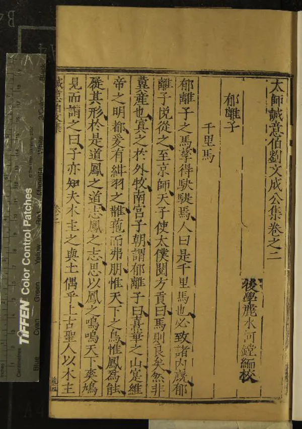 《太師誠意伯劉文成公集二十卷》作者：(明隆慶)明劉基撰  刻本  PDF下载-汉笺公版书