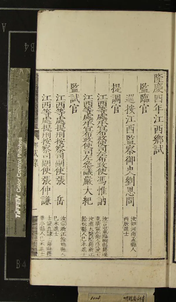 《隆慶四年江西鄉試錄一卷》作者：(明隆慶)  刻本  PDF下载-汉笺公版书