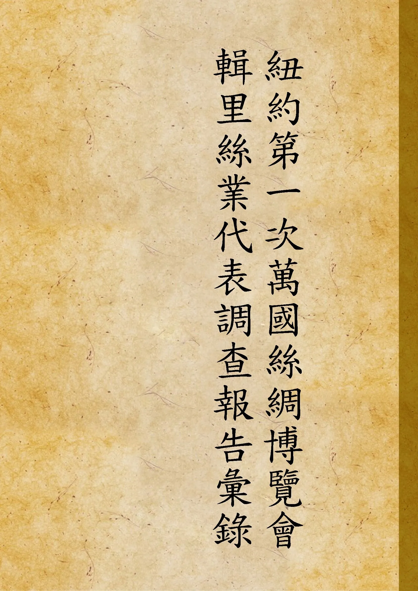 《紐約第一次萬國絲綢博覽會輯里絲業代表調查報告彙錄附第二次博覽會代表報告》 作者:不詳 1923年  PDF下载-汉笺公版书