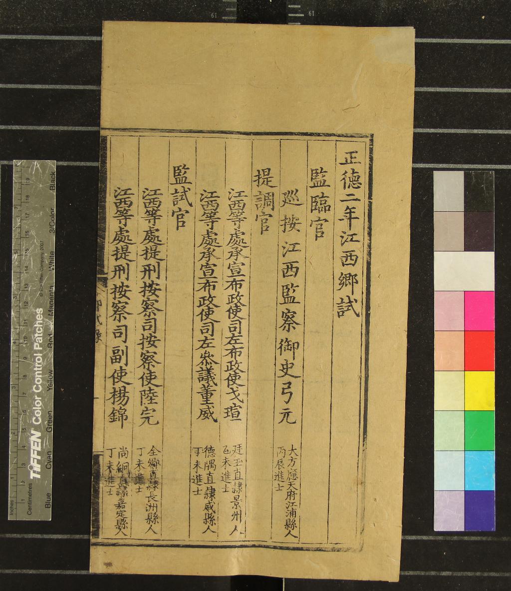 《正德二年江西鄉試錄一卷》作者：(明正德)  刻本  PDF下载-汉笺公版书