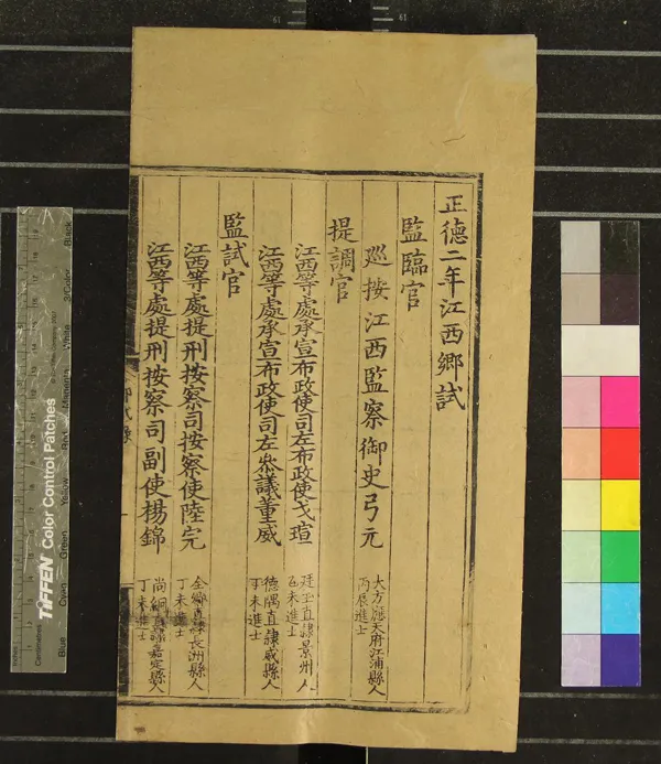 《正德二年江西鄉試錄一卷》作者：(明正德)  刻本  PDF下载-汉笺公版书