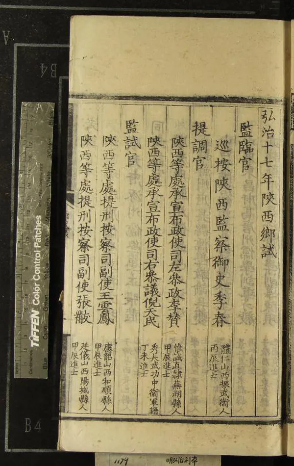 《弘治十七年陝西鄉試錄一卷》作者：(明弘治)  刻本  PDF下载-汉笺公版书