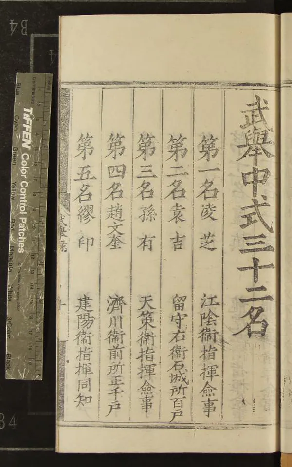 《嘉靖二十八年江南武舉鄉試錄一卷》作者：(明嘉靖)  刻本  PDF下载-汉笺公版书