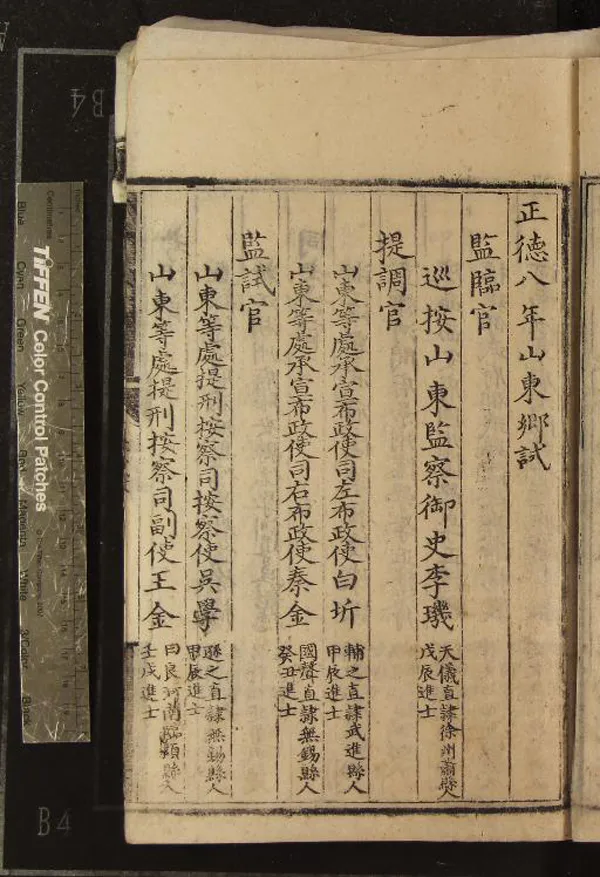 《正德八年山東鄉試錄一卷》作者：(明正德)  刻本  PDF下载-汉笺公版书