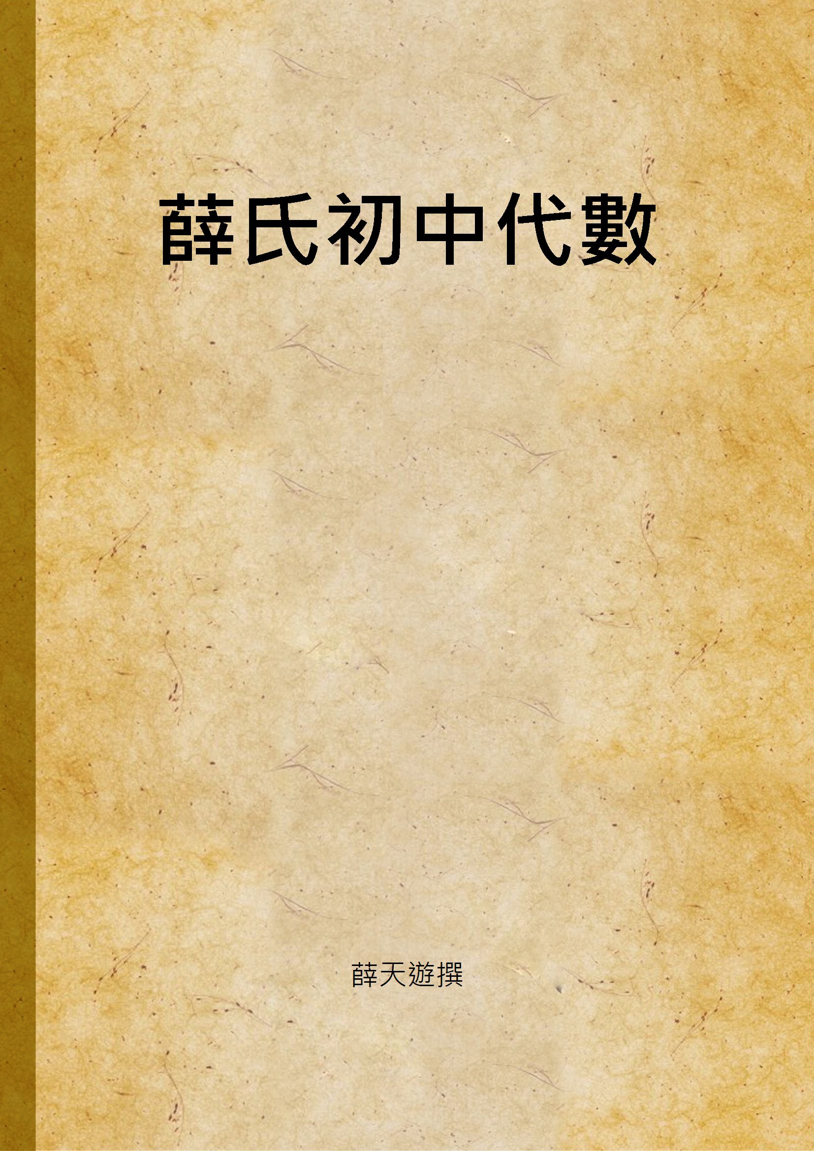 《薛氏初中代數》 作者:薛天遊撰 1940年  PDF下载-汉笺公版书