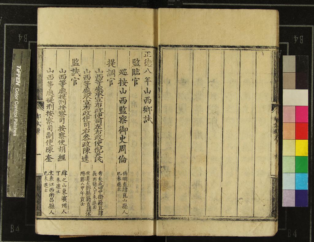 《正德八年山西鄉試錄一卷》作者：(明正德)  刻本  PDF下载-汉笺公版书