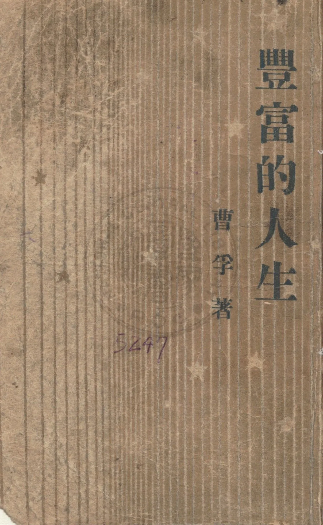 《豐富的人生》 作者:曹孚著 1947年  PDF下载-汉笺公版书