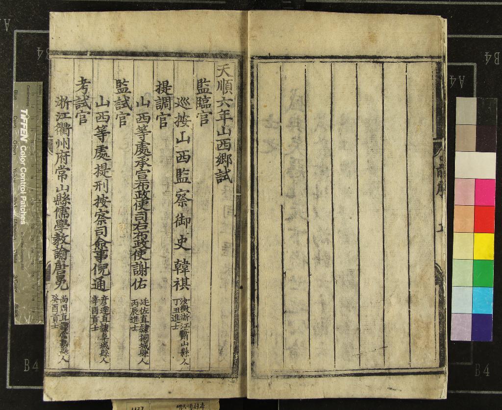 《天順六年山西鄉試錄一卷》作者：(明天順)  刻本  PDF下载-汉笺公版书